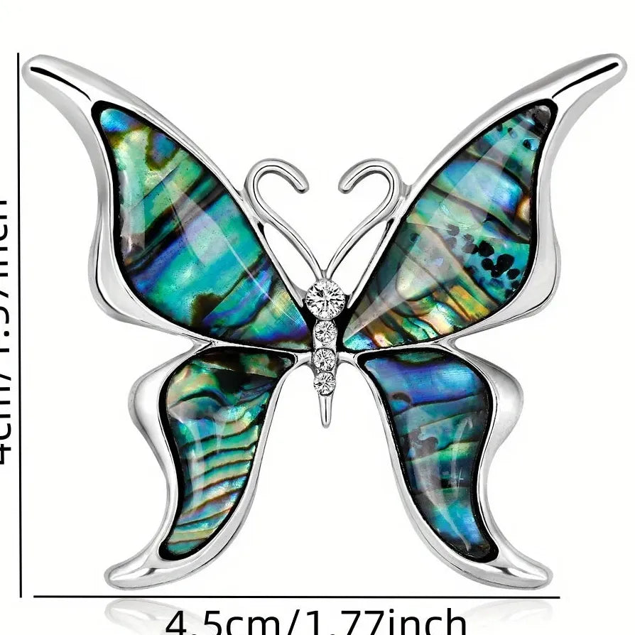 Vintage Butterfly Brooch Pin Shell Design Fashion Accessory for Women