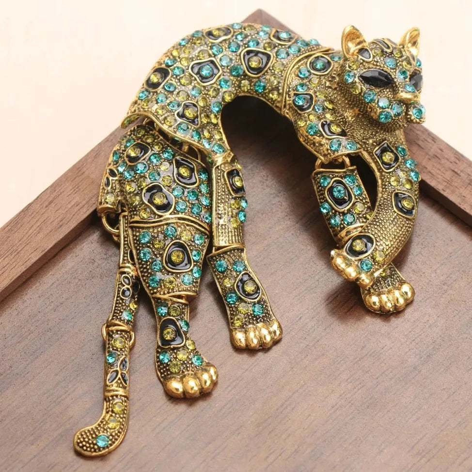 Vintage Leopard-Print Brooch for Men & Women Wedding Gift Accessory