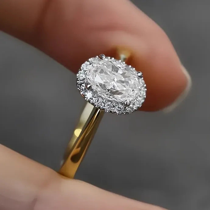 Elegant Cubic Zirconia Gold Color Geometric Wedding Rings for Women Brass