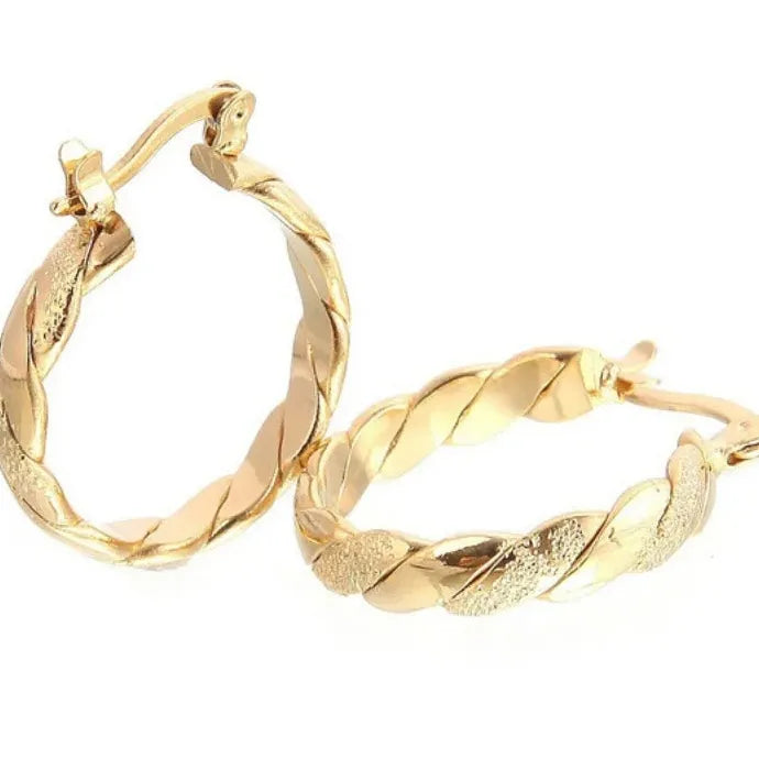 Elegant 3CM Gold Color Stainless Steel Hoop Earrings for Women Bijoux