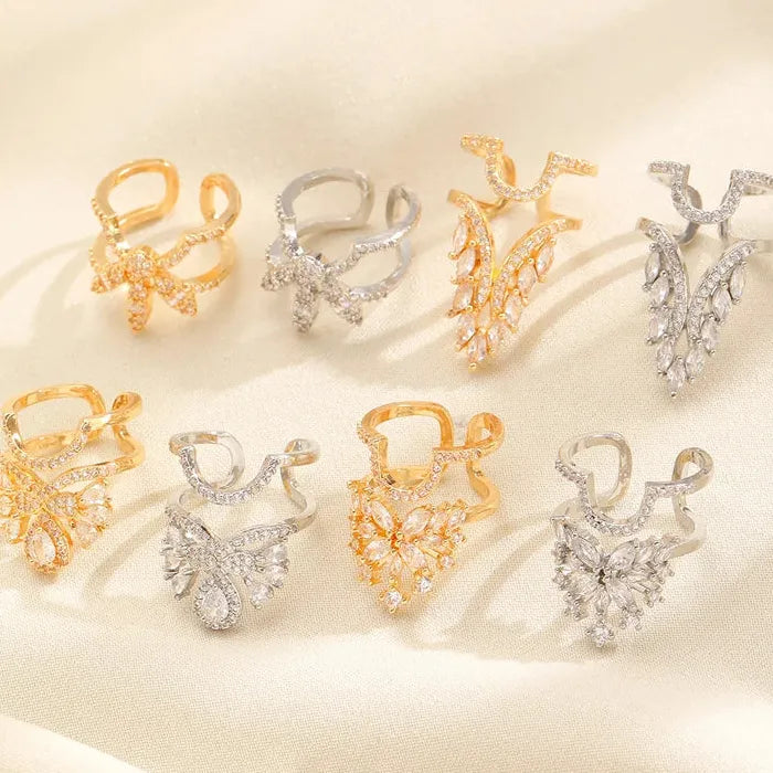 Adjustable Zircon Nail Ring for Women Retro Punk Jewelry Gift Trendy Geometric