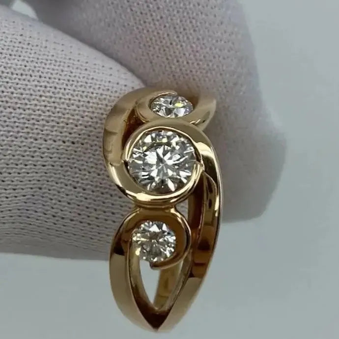 Gold Color Inlay Rhinestone Zinc Alloy Rings for Women Party Jewelry Gifts