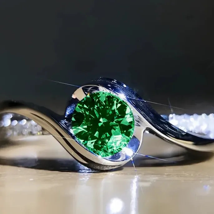Luxury Women's Brass Geometric Wedding Rings with Cubic Zirconia Engagement Jewelry