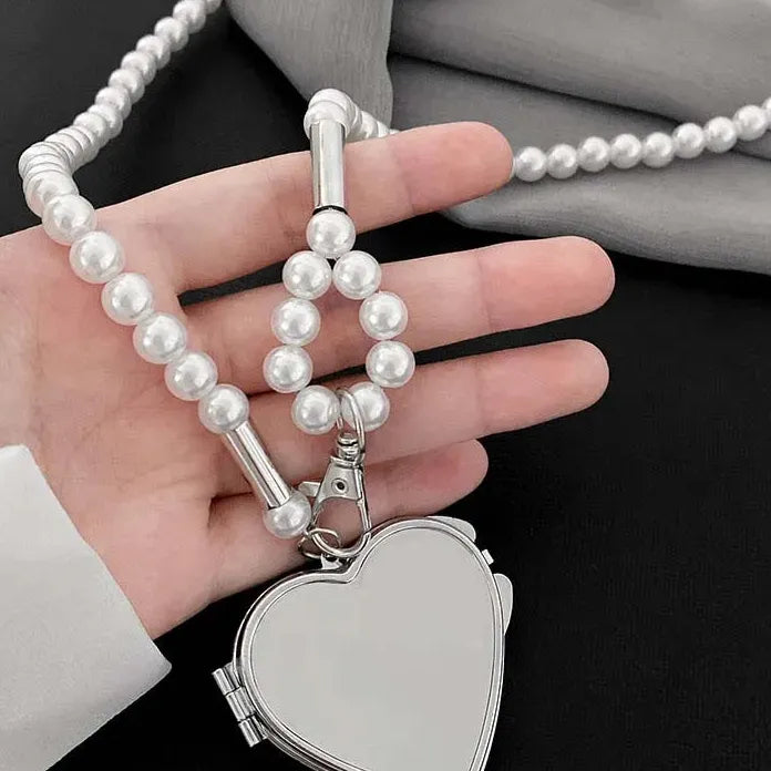 2025 Imitation Pearl Heart Pendant Necklace Women Fashion Jewelry Gift