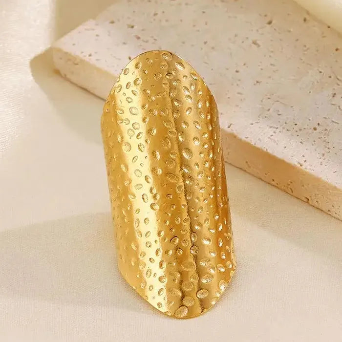 Stainless Steel Wide Face Geometric Open Ring Minimalist Jewelry Gift Women