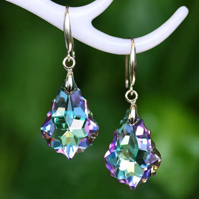 Ladies Rhinestone Cubic Zirconia Dangle Drop Earrings Bridal Wedding Jewelry Gifts