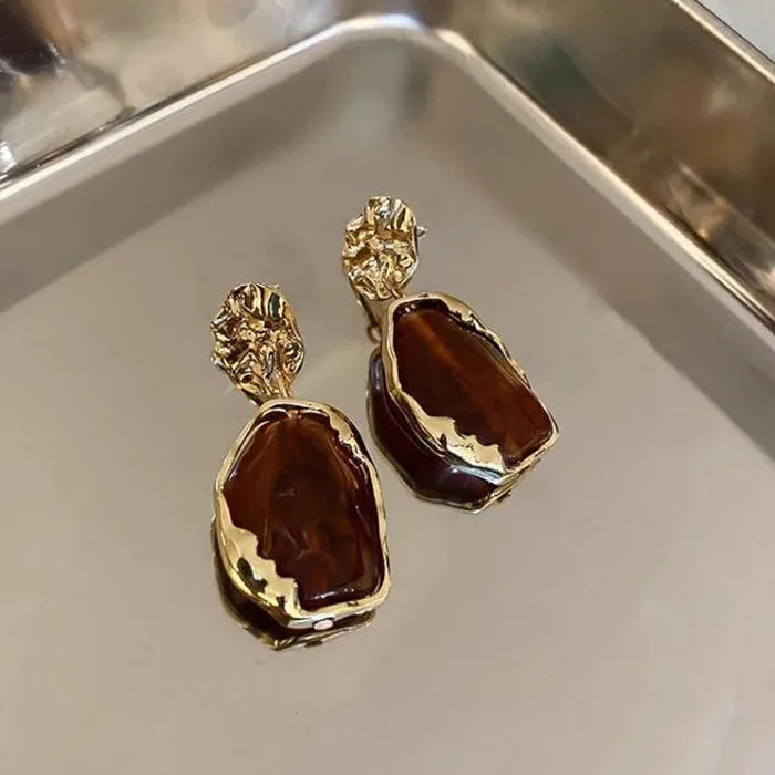 Korea 2026 Geometry Animal Zinc Alloy Resin Stud Earrings for Women Gift