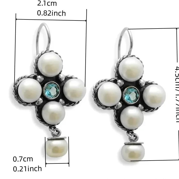 Retro Baroque Style Women's Earrings Elegant Pearl Inlay Zinc Alloy Jewelry