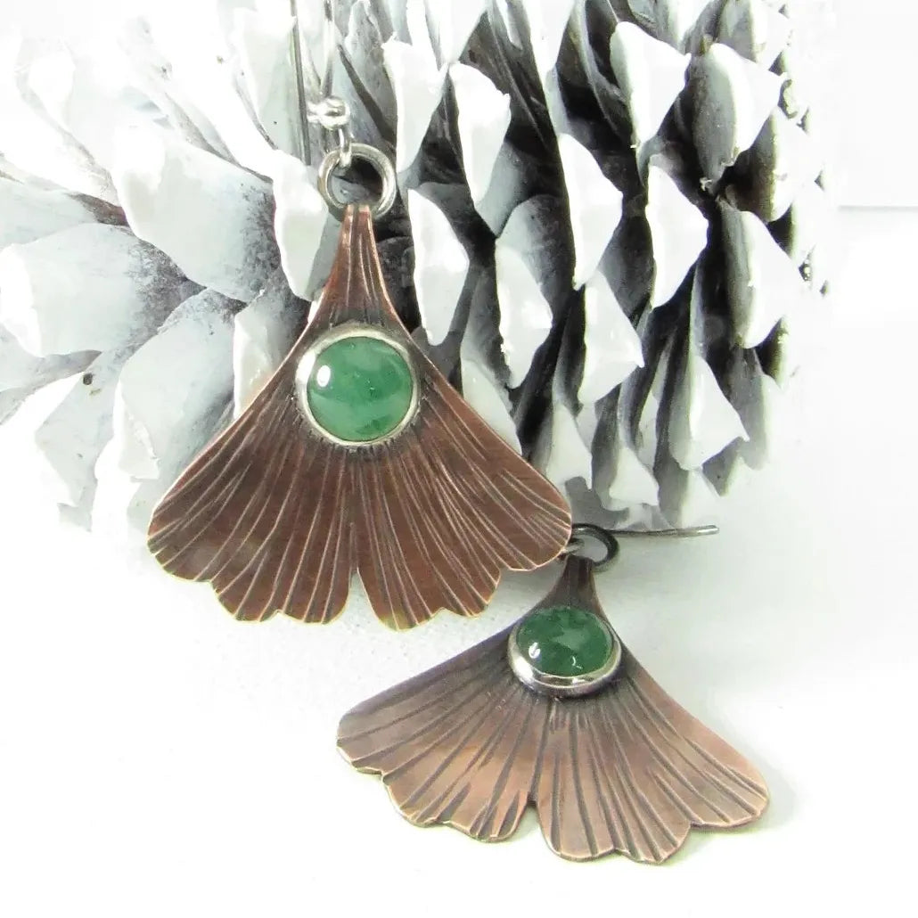 Bohemian Ginkgo Leaf Drop Earrings for Women Zinc Alloy Retro Jewelry
