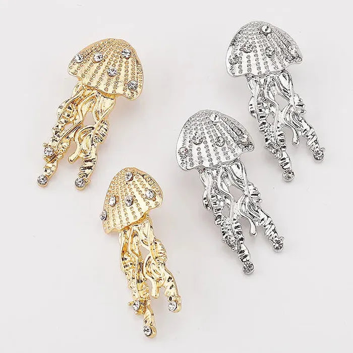 Jellyfish Drop Earrings Copper Alloy Beach Party Jewelry for Women