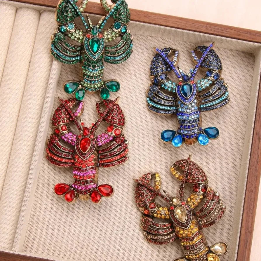 Classic Lobster Brooch Wedding Holiday Gift for Men and Women