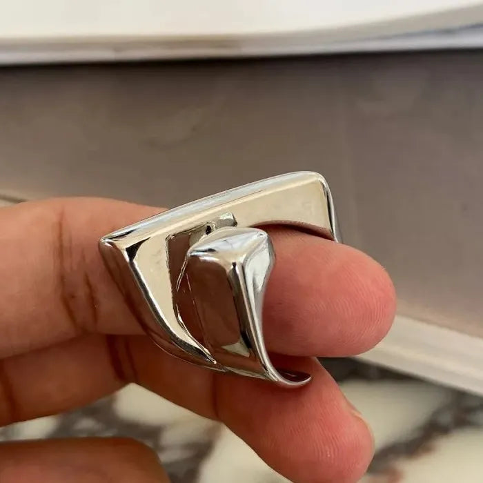 Silver Geometric Adjustable Rings for Women Men Punk Couple Jewelry Gift 2025