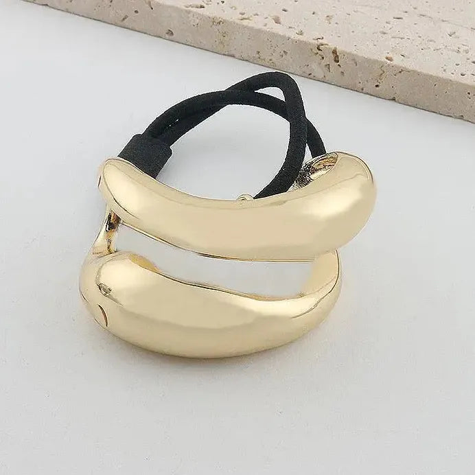 Vintage Punk Metal Cross Elastic Hairband Hair Loop for Women