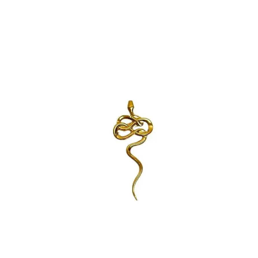 Copper Snake Brooch Pin for Women Men Punk Fashion Party Jewelry