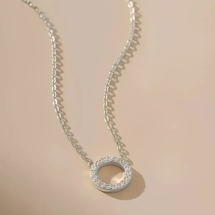 Geometric Cubic Zirconia Pendant Necklace for Wedding & Engagement