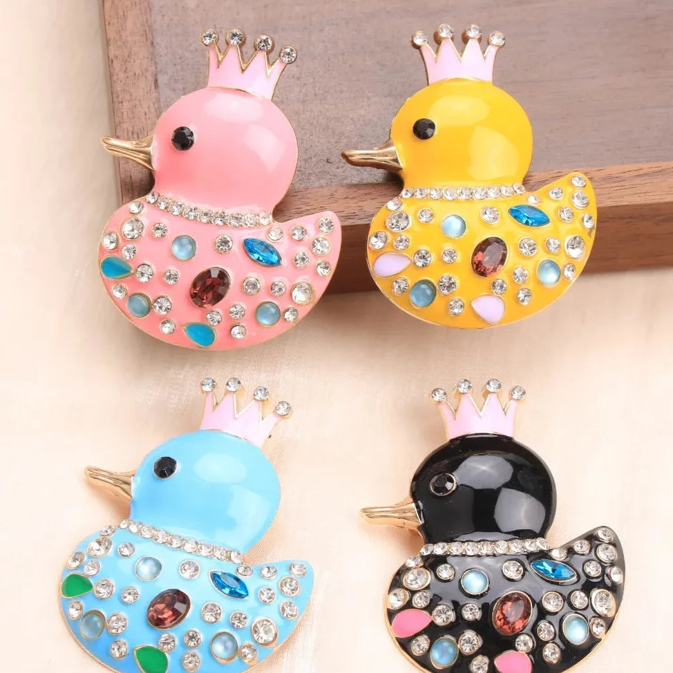 Luxury Crown Duck Brooch Wedding Gift for Women Elegant Classic Style