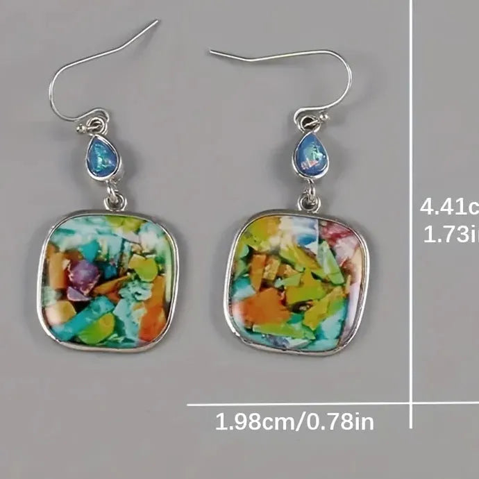 Women's Valentine's Day Colored Resin Pendant Drop Earrings for Party Jewelry Gifts