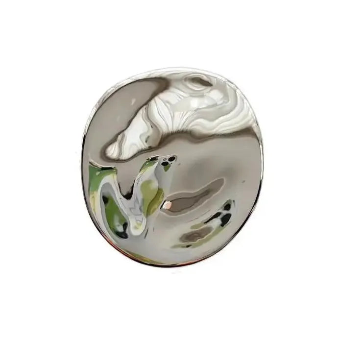 Irregular Circle Zinc Alloy Metal Brooch Lapel Pin Gift for Women Men