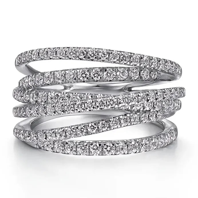 Brass Zirconia Pave Cross Wedding Band Luxury Fashion Ring Gift for Her