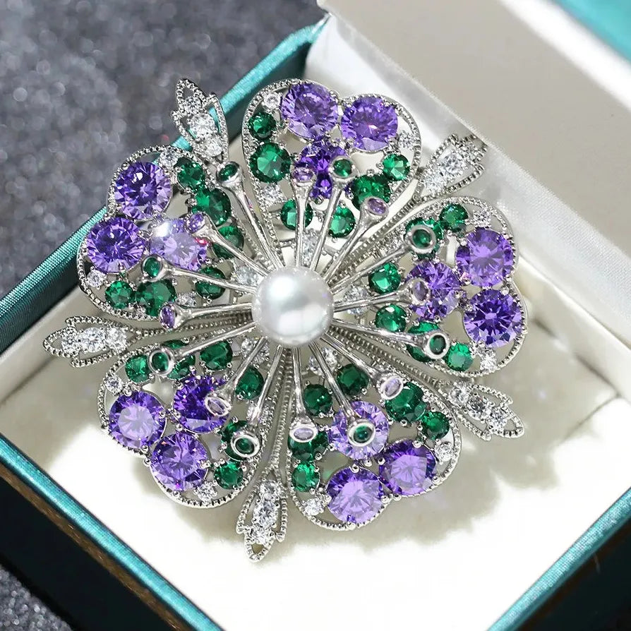 Luxury Floral Brooch for Men & Women Wedding Party Gift Accessory