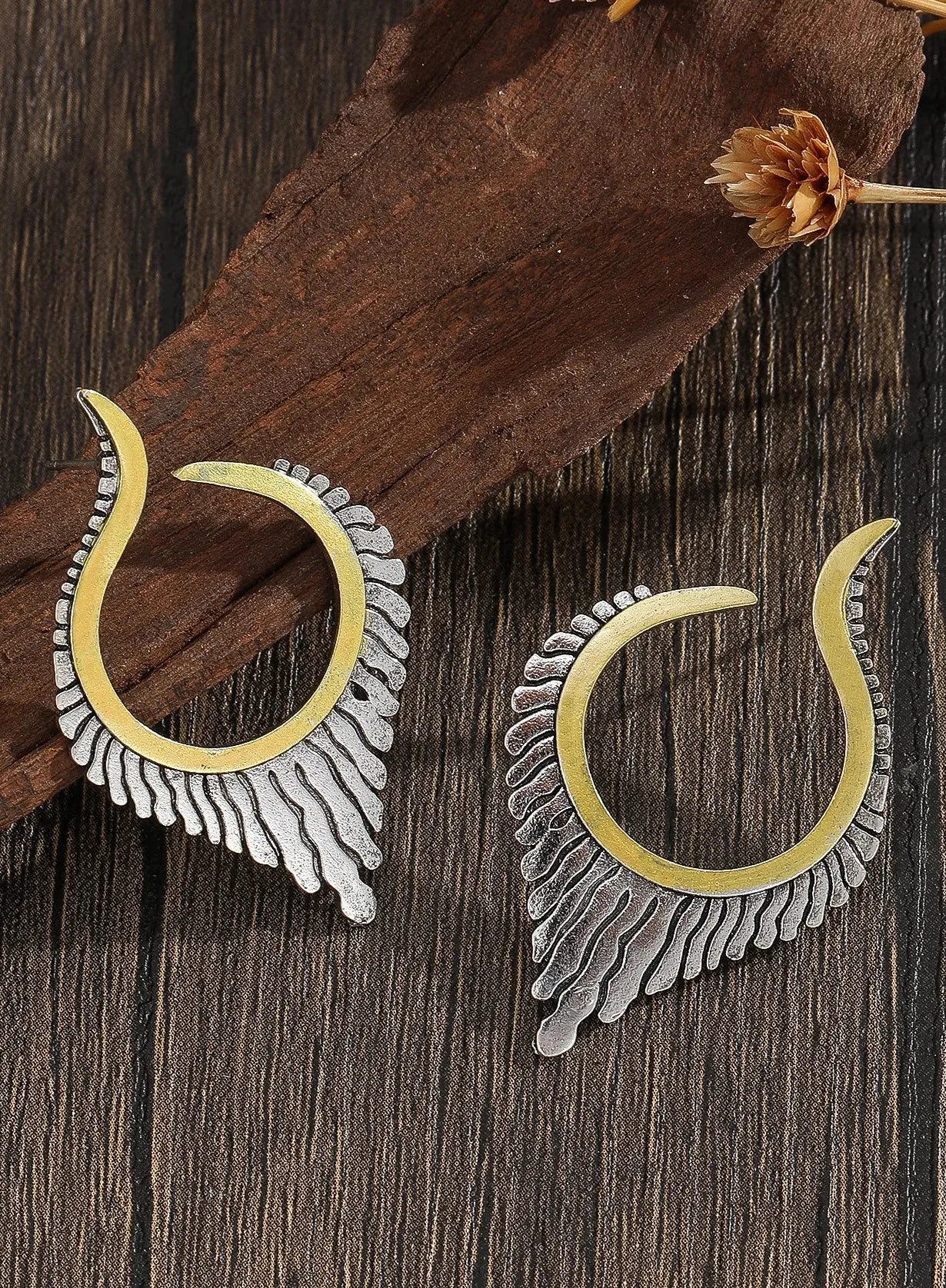 Bohemian Geometric Irregular Zinc Alloy Stud Earrings for Women