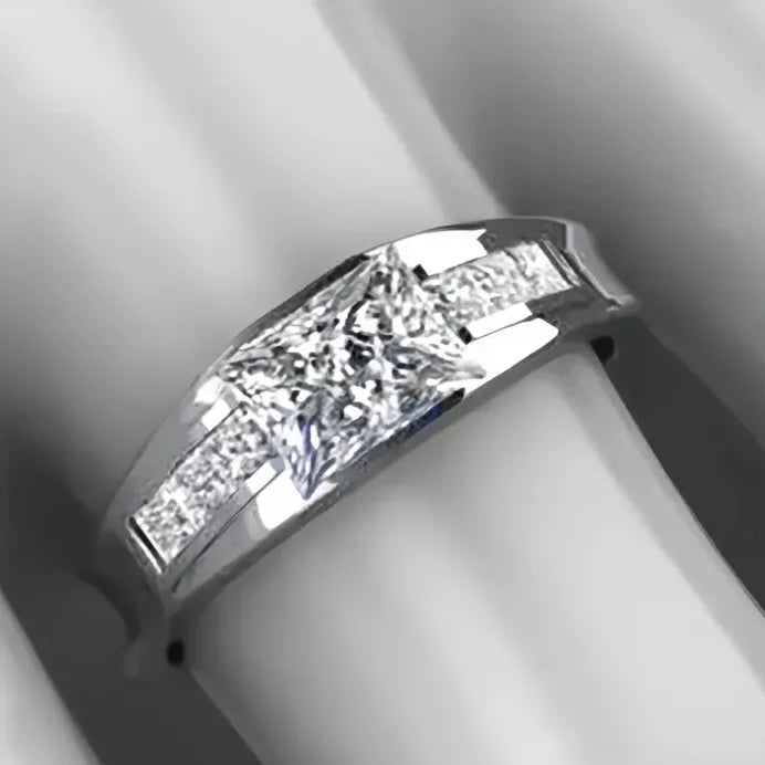 Stylish Cubic Zirconia Wedding Band Ring for Women Party Engagement