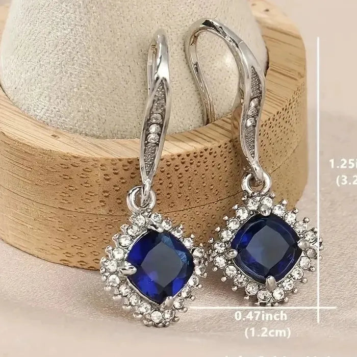 High-End Cubic Zirconia Drop Earrings Zinc Alloy European Women Jewelry Pendant