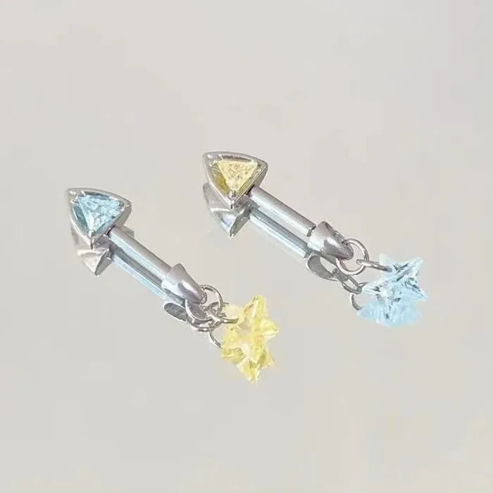 Zinc Alloy Star Cat Ear Stud Earrings for Women Cute Versatile Gift