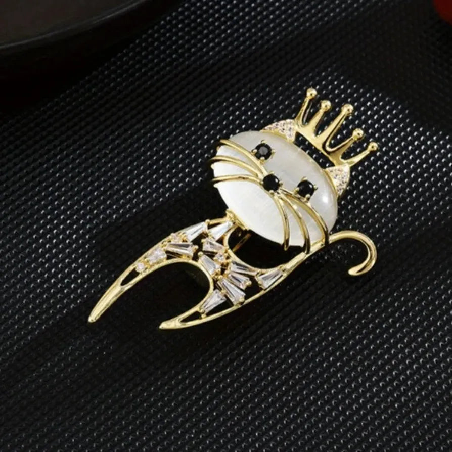 Classic Camellia Crown Brooch Pin Jewelry Gift for Men & Women