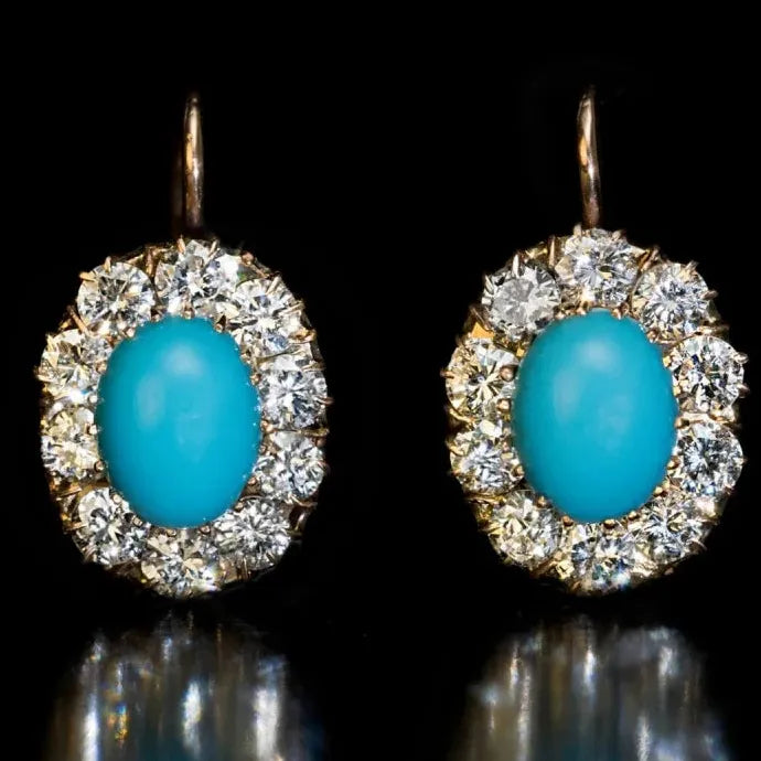 Blue Teardrop Drop Earrings with Crystal Pendant Cubic Zirconia Jewelry for Women