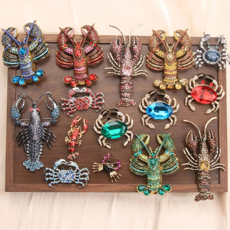 Vintage Lobster & Crab Brooches Classic Fashion Jewelry Gift for Men & Women