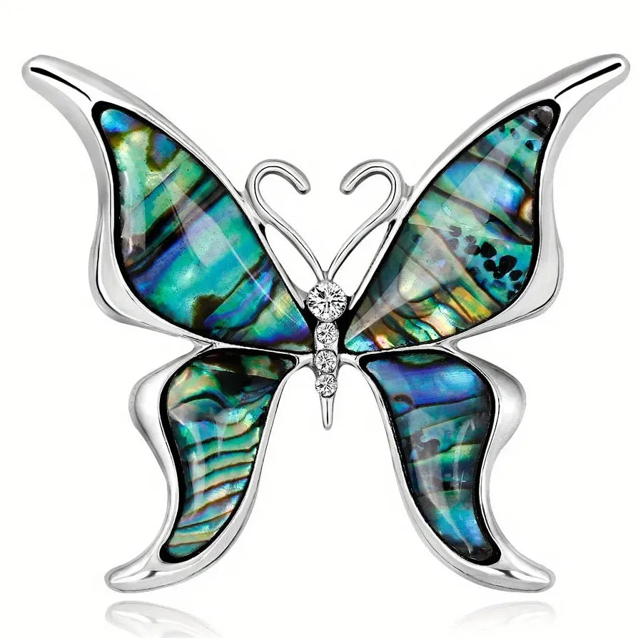 Vintage Butterfly Brooch Pin Shell Design Fashion Accessory for Women