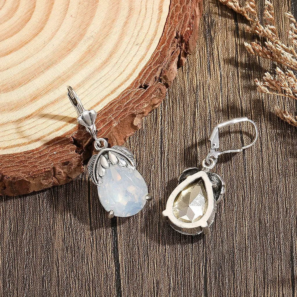 Geometric Double Color Round Resin Stone Dangle Earrings for Women Party Jewelry