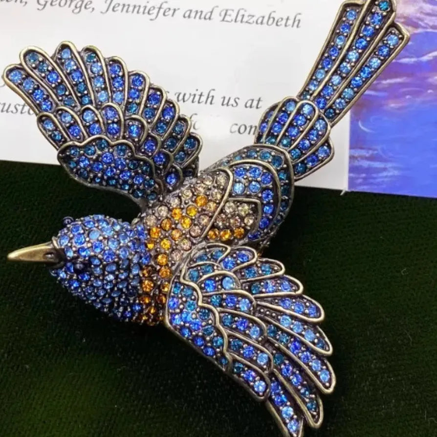 Vintage Heavy Duty Magpie Bird Brooch Pin for Women and Men