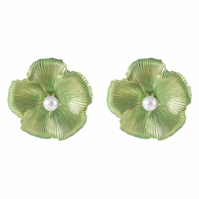 Colorful Floral Drop Earrings for Women Zinc Alloy Jewelry Gift