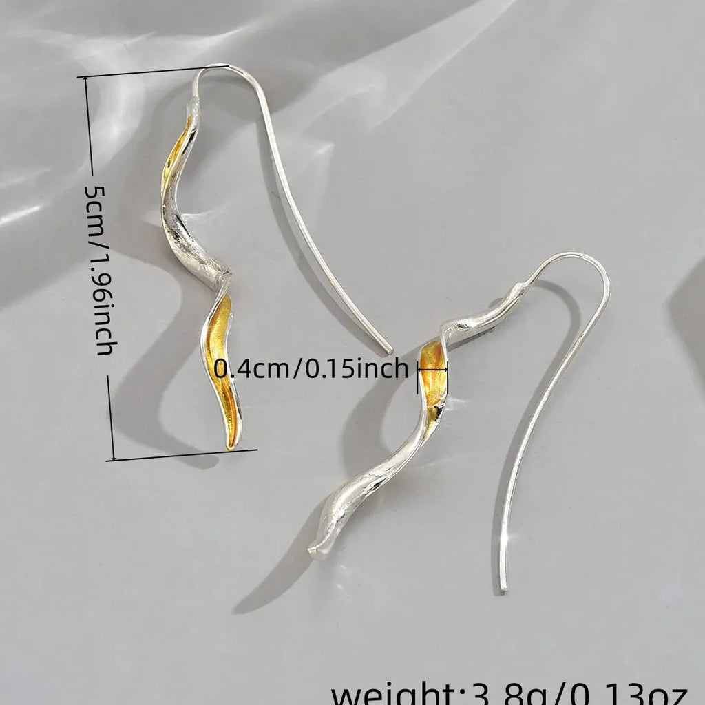 Minimalist Zinc Alloy Metal Geometric Long Earrings for Women Wedding Party Jewelry