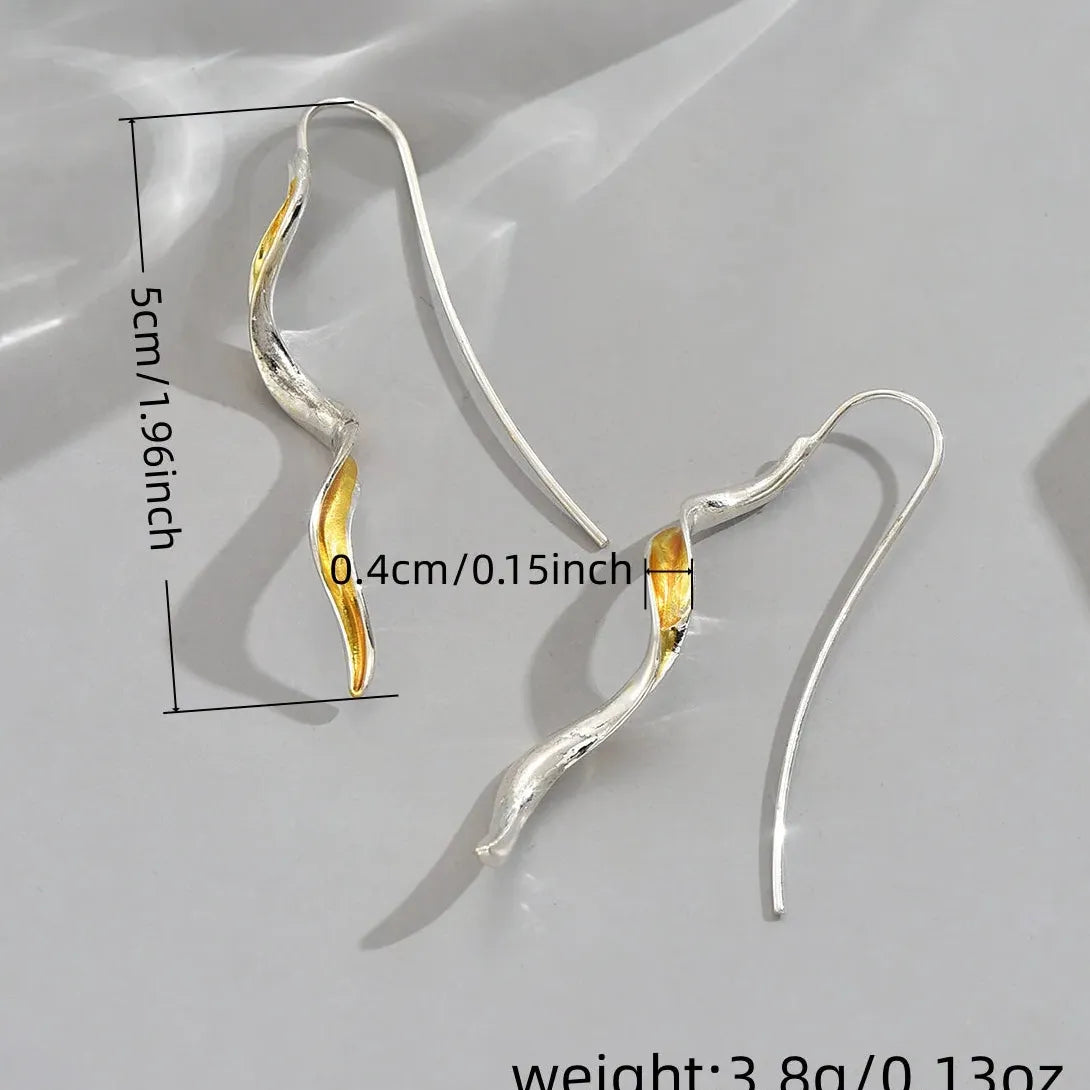 Minimalist Zinc Alloy Metal Geometric Long Earrings for Women Wedding Party Jewelry