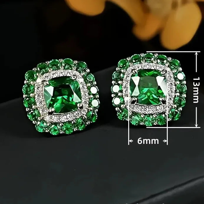 Elegant Women’s Geometric Cubic Zirconia Stud Earrings Wedding Gift