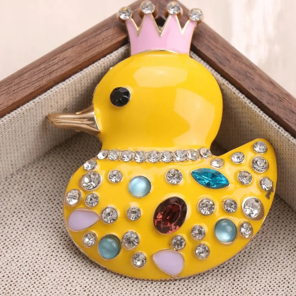 Luxury Crown Duck Brooch Wedding Gift for Women Elegant Classic Style
