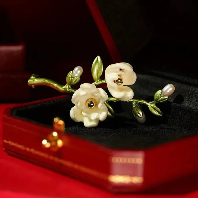 Luxury Chinese Style Orchid Brooch Pin Elegant Accessory for Men & Women