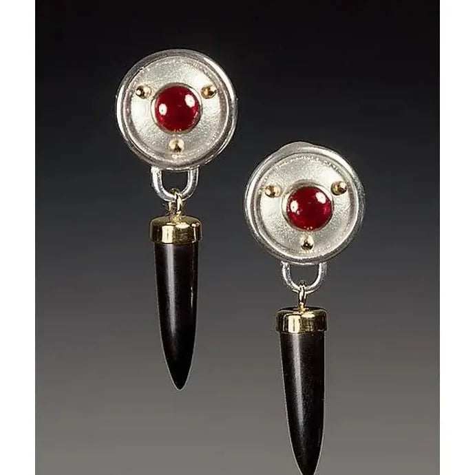 Retro Punk Men's Bullet Shaped Earrings Zinc Alloy Hip-Hop Rock Jewelry