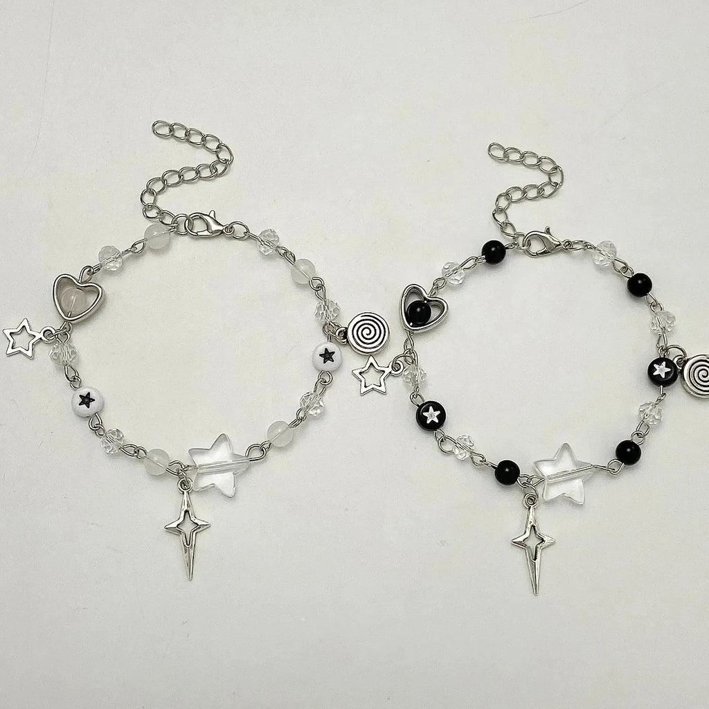 Y2K Couple Bracelets TV Girl Matching Beads Friends Jewelry Gift Trendy Chain