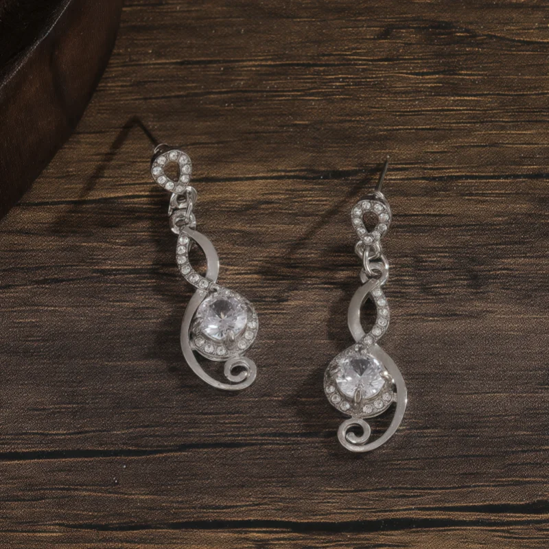 1 Pair Elegant Drop Earrings Zinc Alloy Synthetic Crystal for Women Gift Party
