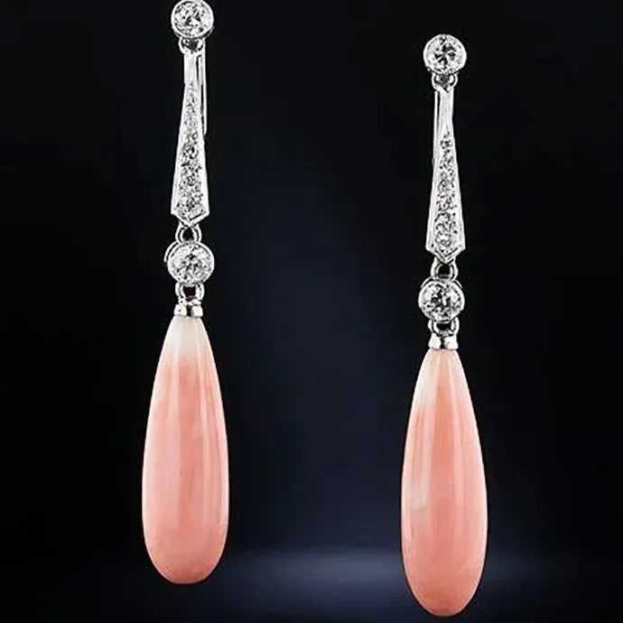 Vintage Bohemian Zinc Alloy Teardrop Earrings Colorful Long Pendant Gift