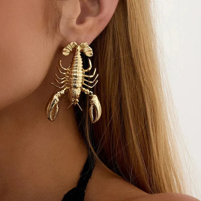 Geometric Lobster Crab Drop Earrings for Women Zinc Alloy Jewelry Gift