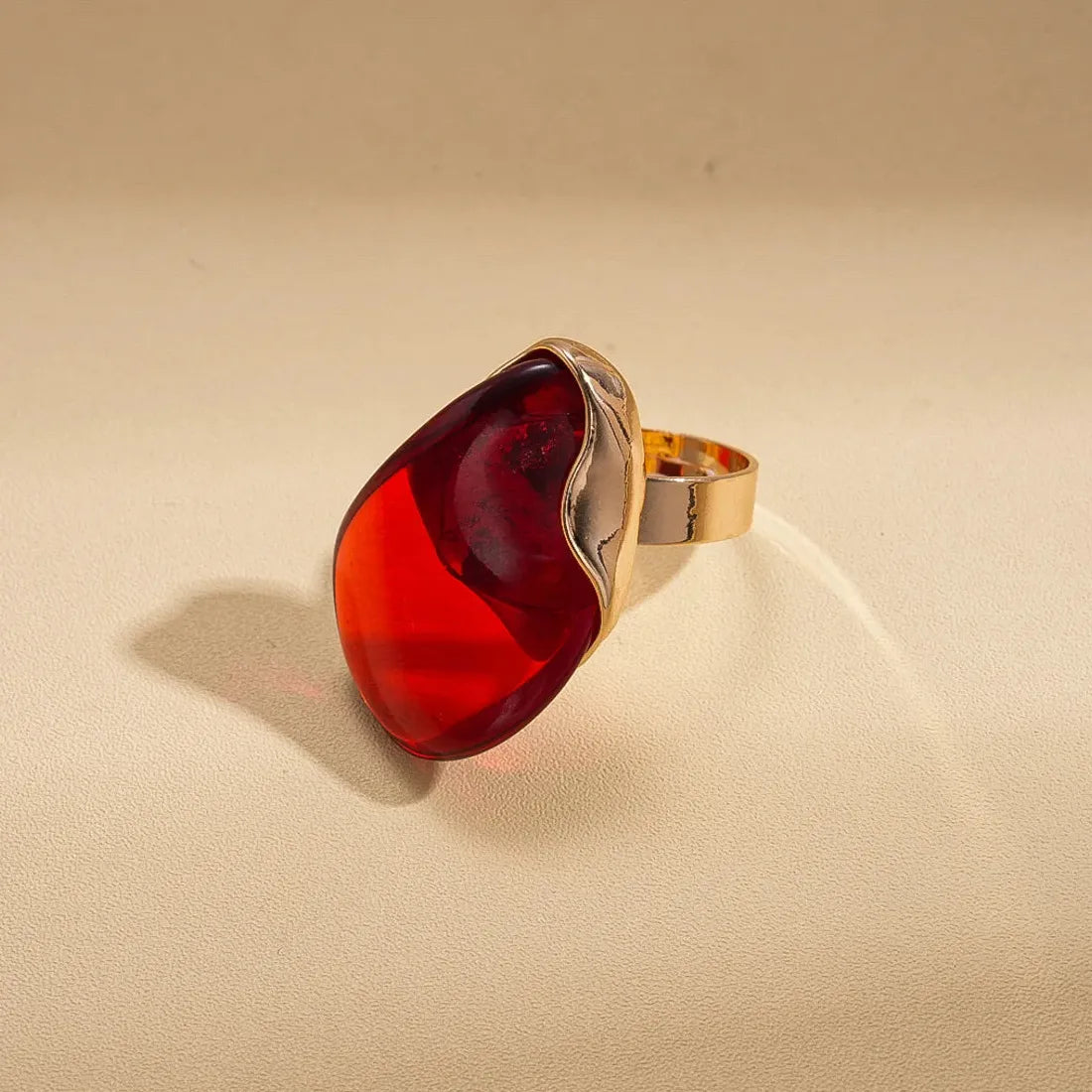 Bohemian Irregular Geometric Adjustable Mood Tracker Ring for Women Men