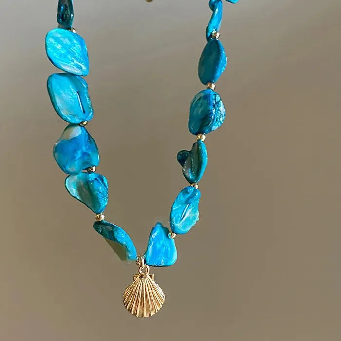 Natural Sea Star Shell Jewelry Set Necklace Earrings Bracelet Gift