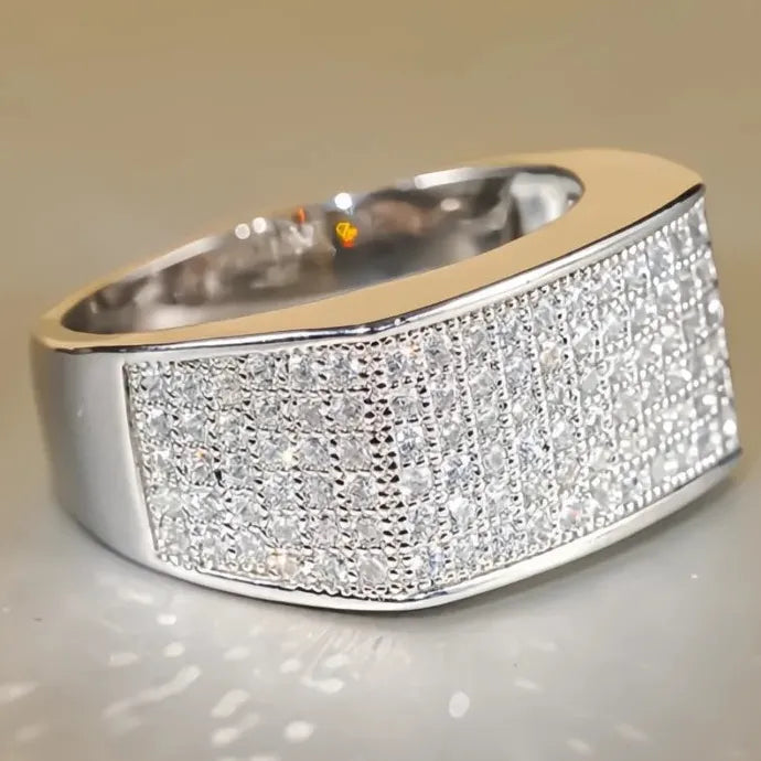 Women’s Brass Cubic Zirconia Geometric Ring for Wedding Party Jewelry