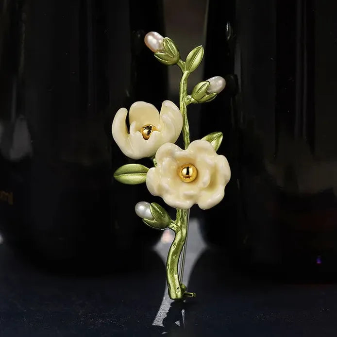 Luxury Chinese Style Orchid Brooch Pin Elegant Accessory for Men & Women