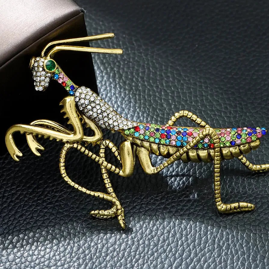 Luxury Insect Brooches Cicada Beetle Bee Mantis Pin for Women